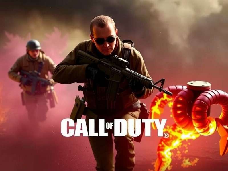 Call Duty action scene with soldier and futuristic HUD