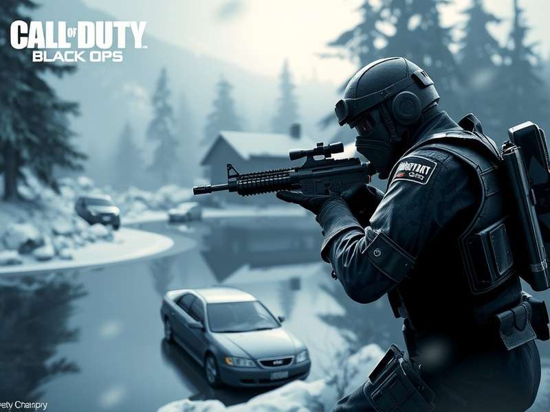 Call of Duty Black Ops action scene with soldier and gun