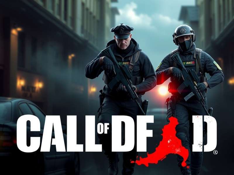 Call of Duty gameplay action scene with tactical soldier and neon lights