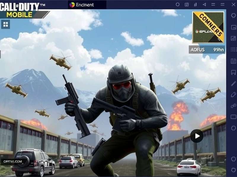 Call of Duty Mobile gameplay on Google Play Store showing intense battleground action