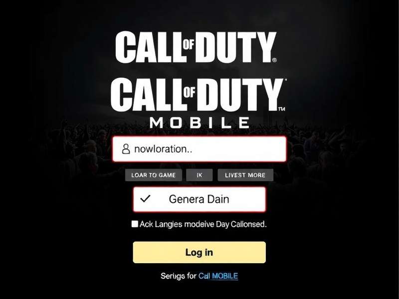 Call Of Duty Mobile Login screen on smartphone with battlefield background